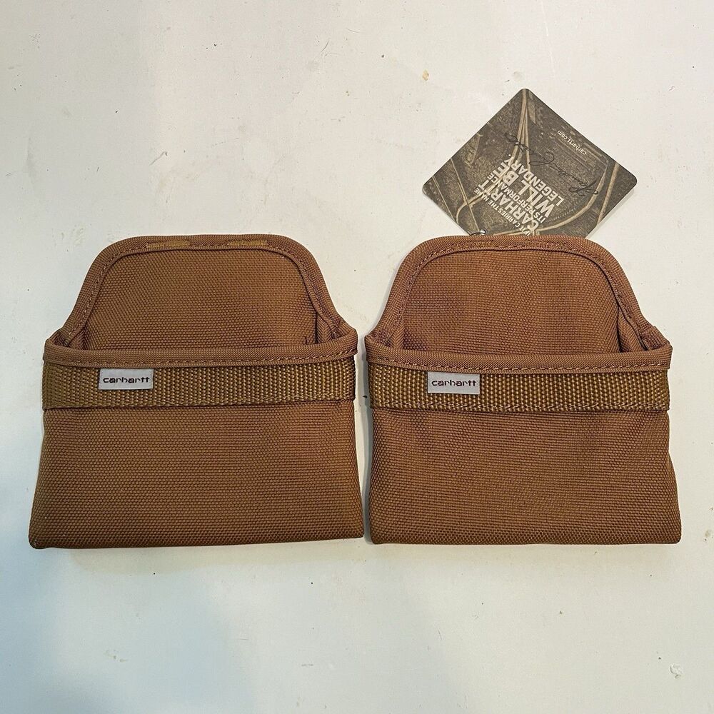 Carhartt Tape Lot of 2 Measure Pencil Pouch Belt Loop Pocket Brown Logo Canvas
